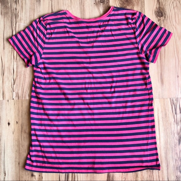 RALPH LAUREN T Shirt V Neck Horizontal Striped Medium Women’s - Picture 4 of 14